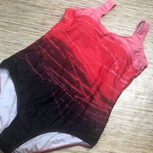 66 Jimilaka womens athletic 1-Pc swimSuit RED PINK sz XXL